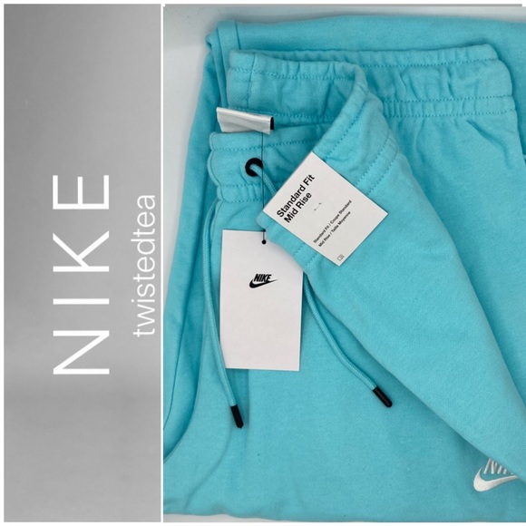 Nike Pants - NWT M Nike joggers in light blue white swoosh logo womens sweatpants
